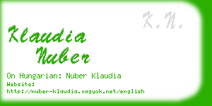 klaudia nuber business card